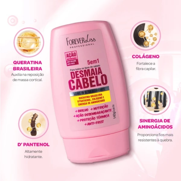 FOREVER LISS - LEAVE-IN ULTRA HIDRATANTE DESMAIA CABELO 5 Em 1 140g