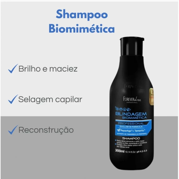 FOREVER LISS - SHAMPOO BLINDAGEM CAPILAR BIOMIMÉDICA 300ml