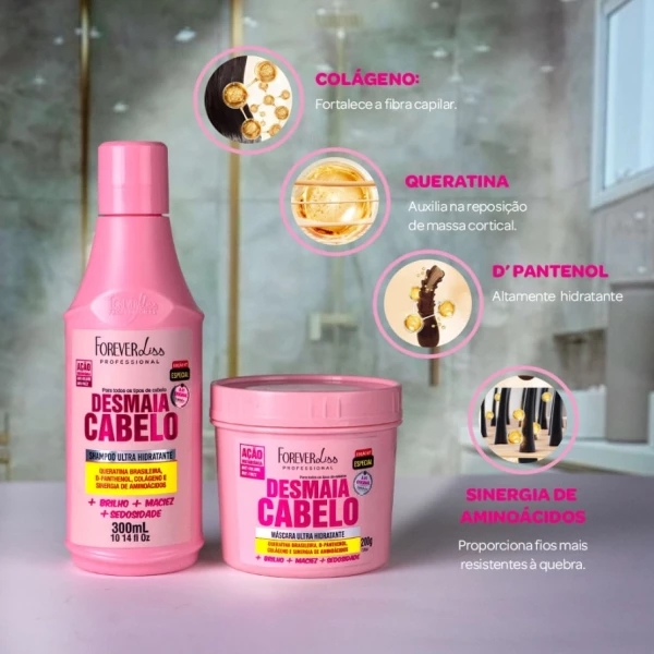 FOREVER LISS - KIT ESPECIAL DESMAIA CABELO (SHAMPOO 300ml e MÁSCARA 200g)