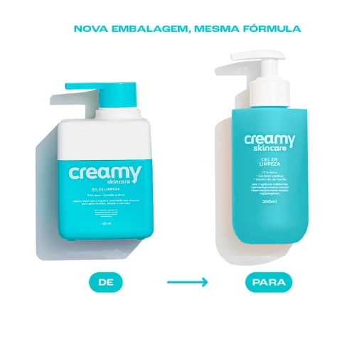 CREAMY - GEL LIMPADOR SUAVE PARA PELES OLEOSAS E MISTAS 180ml