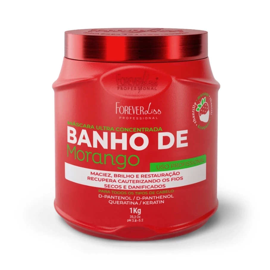 FOREVER LISS - MÁSCARA BANHO DE VERNIZ MORANGO 1kg