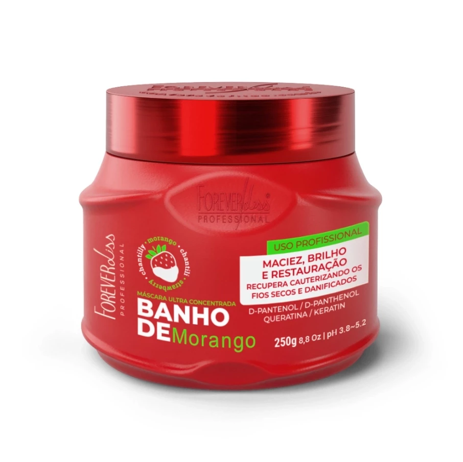 FOREVER LISS - MÁSCARA BANHO DE VERNIZ MORANGO 250g
