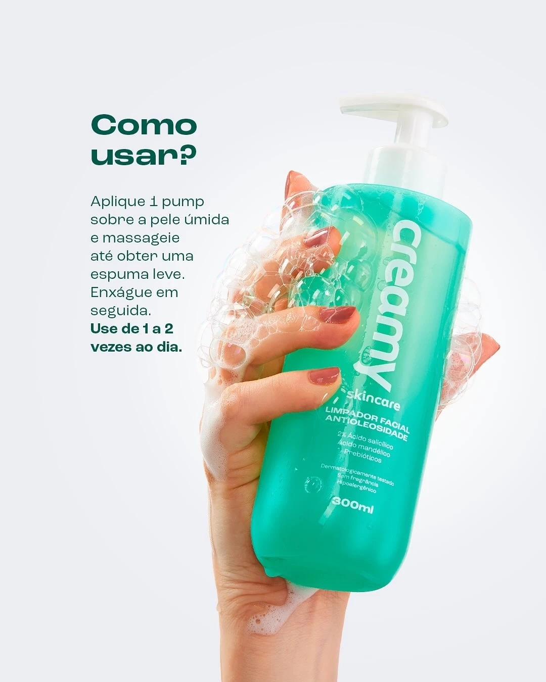 CREAMY - LIMPADOR FACIAL ANTIOLEOSIDADE 300ml